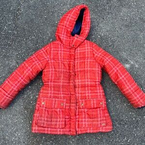 Tommy Hilfiger girls puffer winter coat red small  7